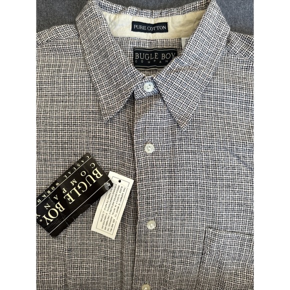 Bugle Boy Other - Vtg Bugle Boy Shirt Men's Sz M Long Sleeve Textured Button Down Brown